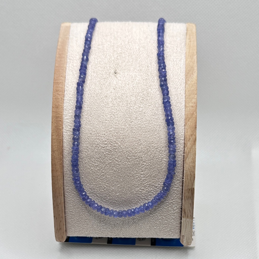 Natural Tanzanite Bead Necklace S925